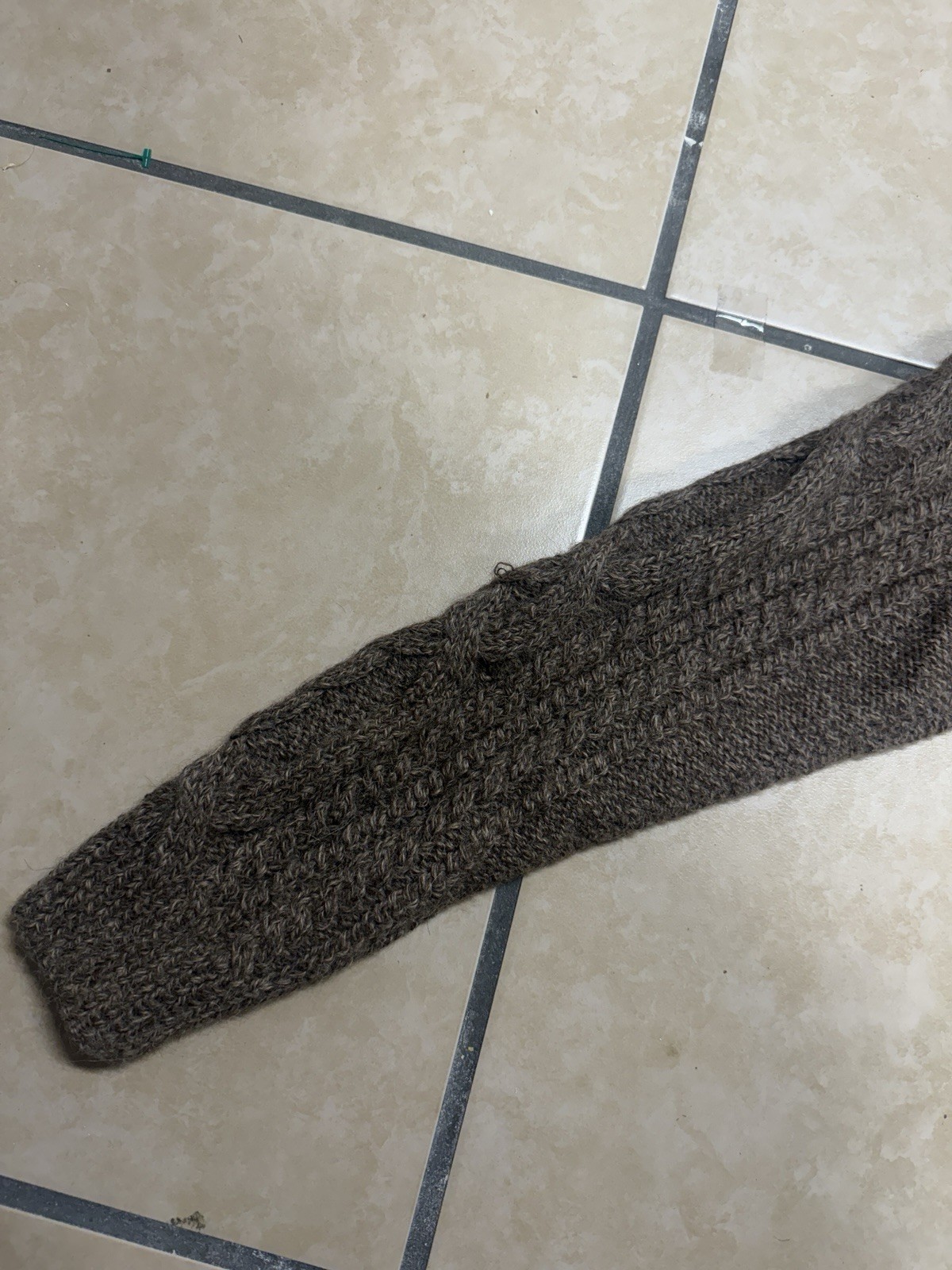 Hand Knit Artisan Alpaca Wool Sweater Natural Brown Fisherman Patagonia Chile