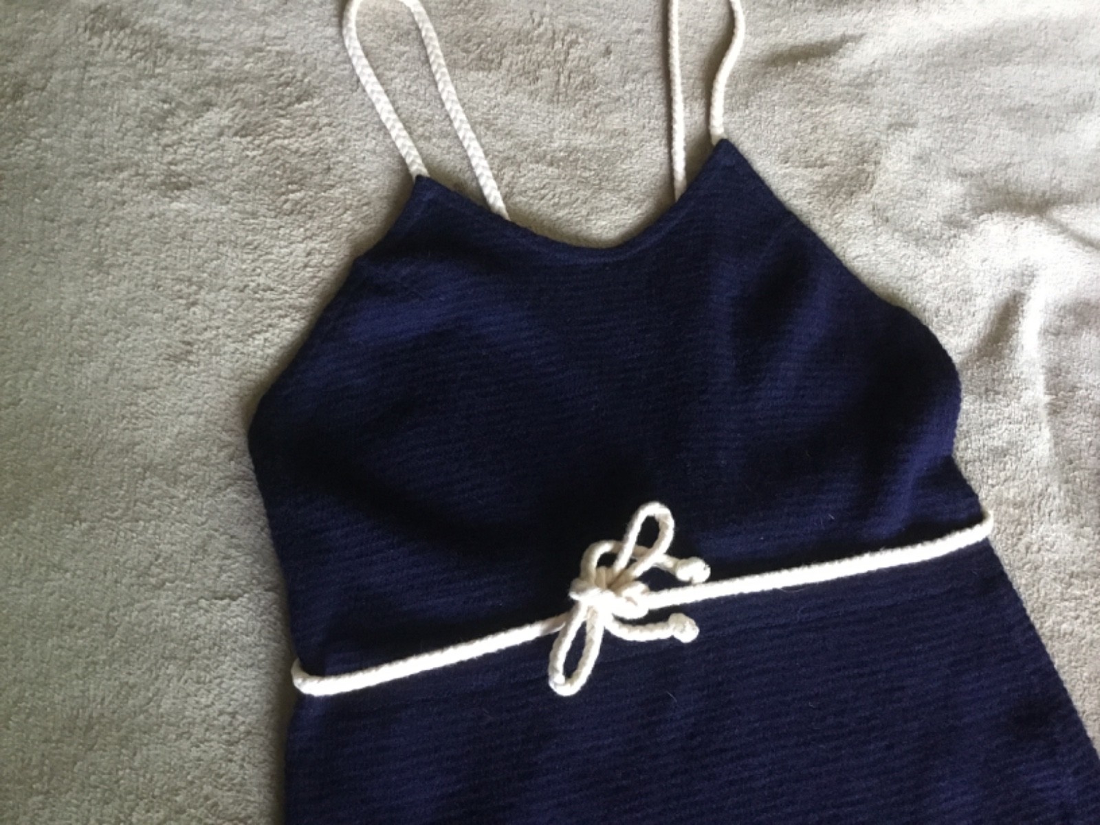 Vintage 1920 – 1930’s Wool Bathing 2 pc suit Navy sailors beach Bradley