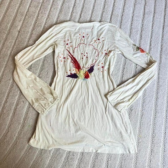 Johnny Was Cotton Embroidered Top Blouse S Boho Y2K western cottage party