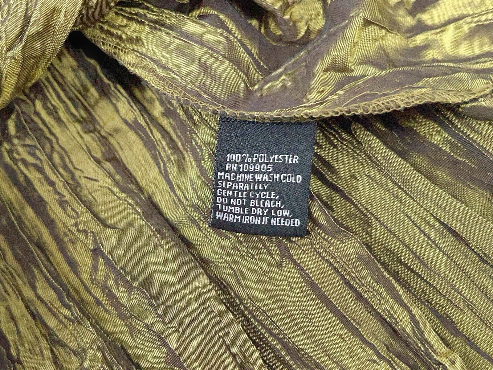 Y2K 90s Milano Essentials Green Shimmer Button Up Blouse Top Sz M
