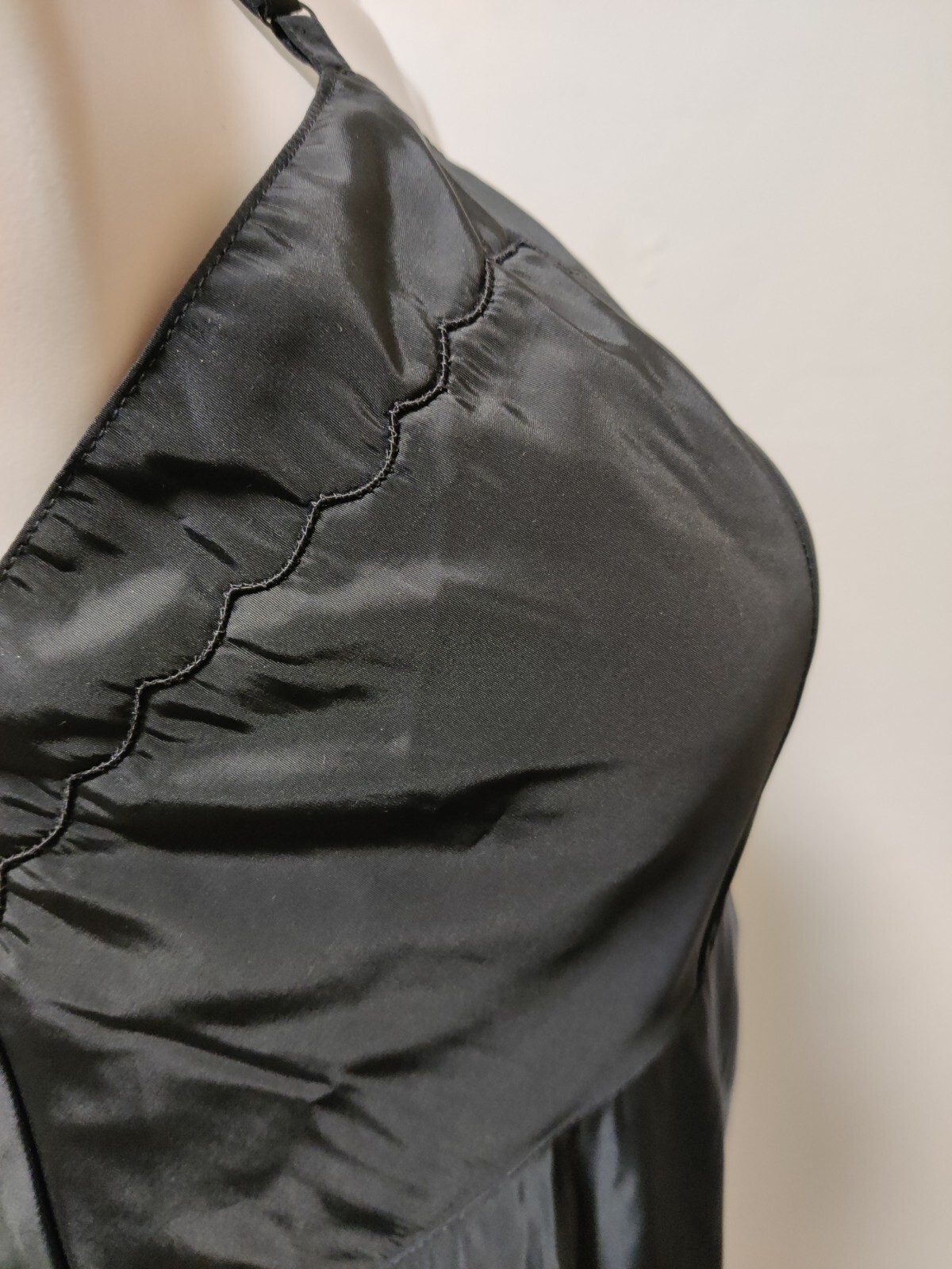 Vintage Sears Side Zipper Polyester & Nylon Black Dress Slip Size 34 Short EUC