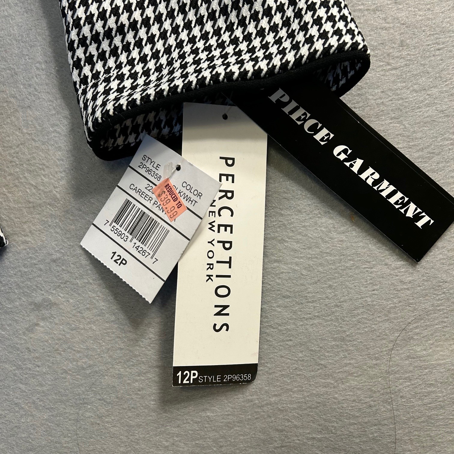 Vintage NWT Petite Perceptions Women’s 12 P Blazer Suit Jacket Houndstooth Work