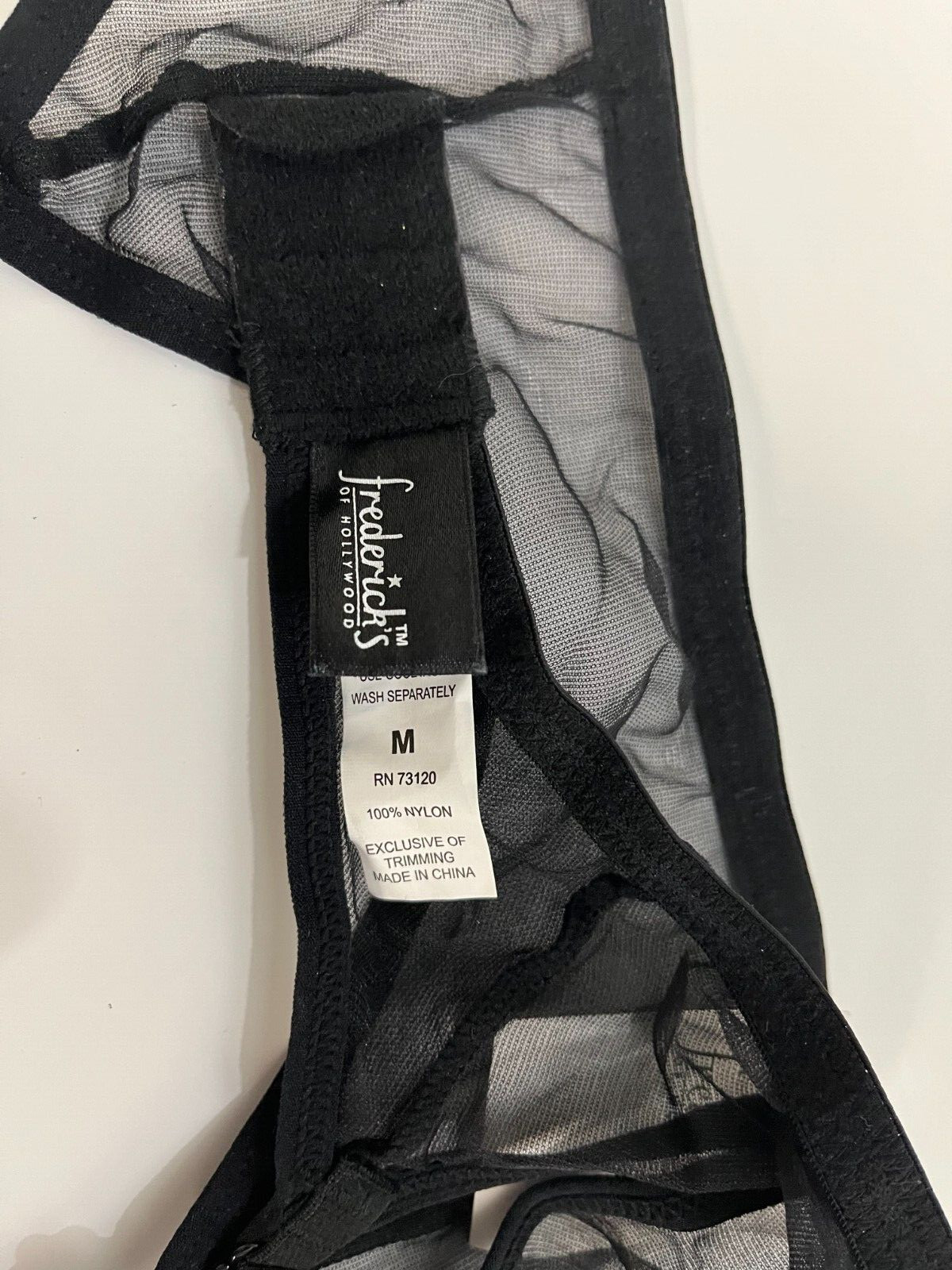 Frederick&rsquo;s of Hollywood Black solid Mesh Garter Belt Garterbelt style 4321