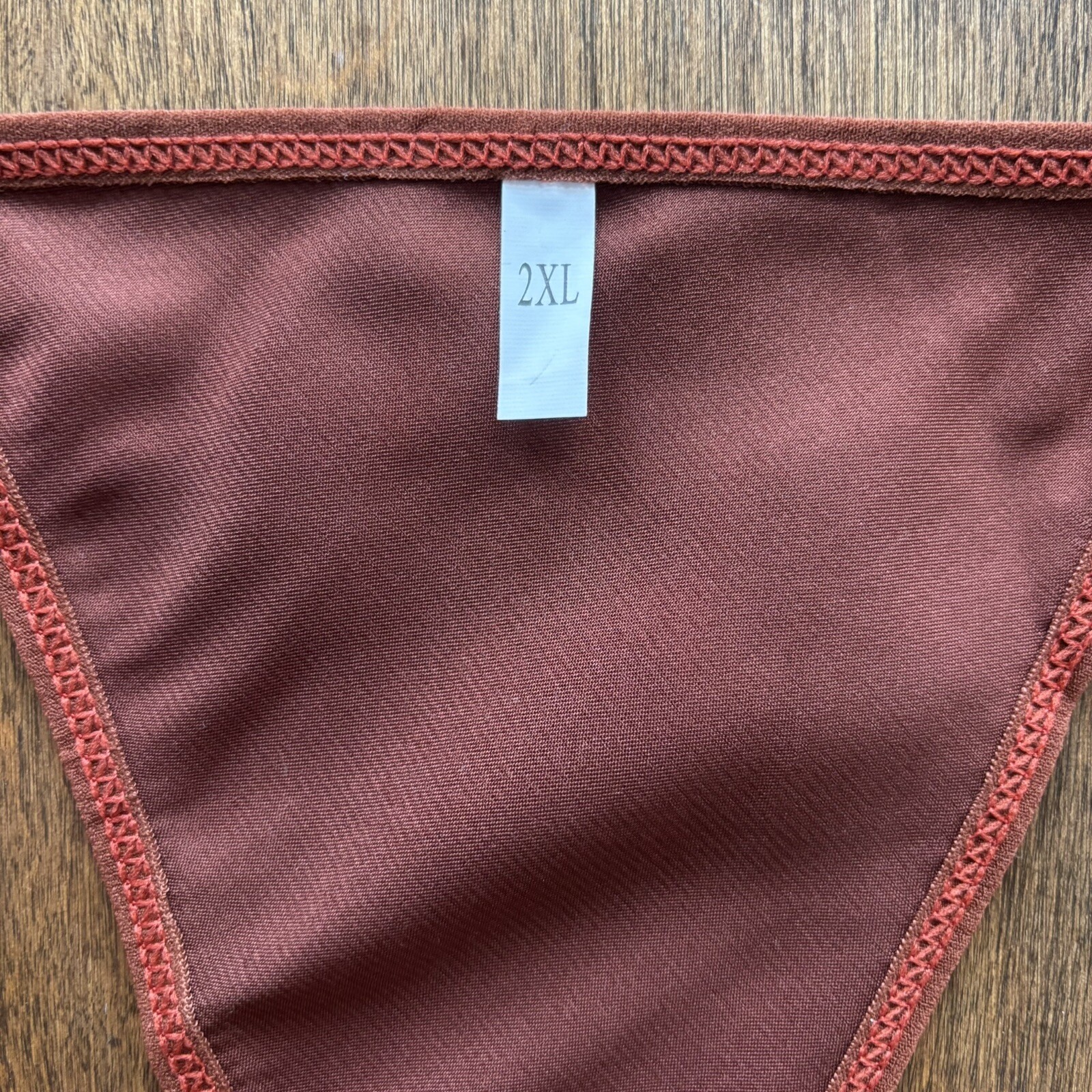 Vintage Second Skin Satin Like Thong Panty Copper Size 2X – NWOT