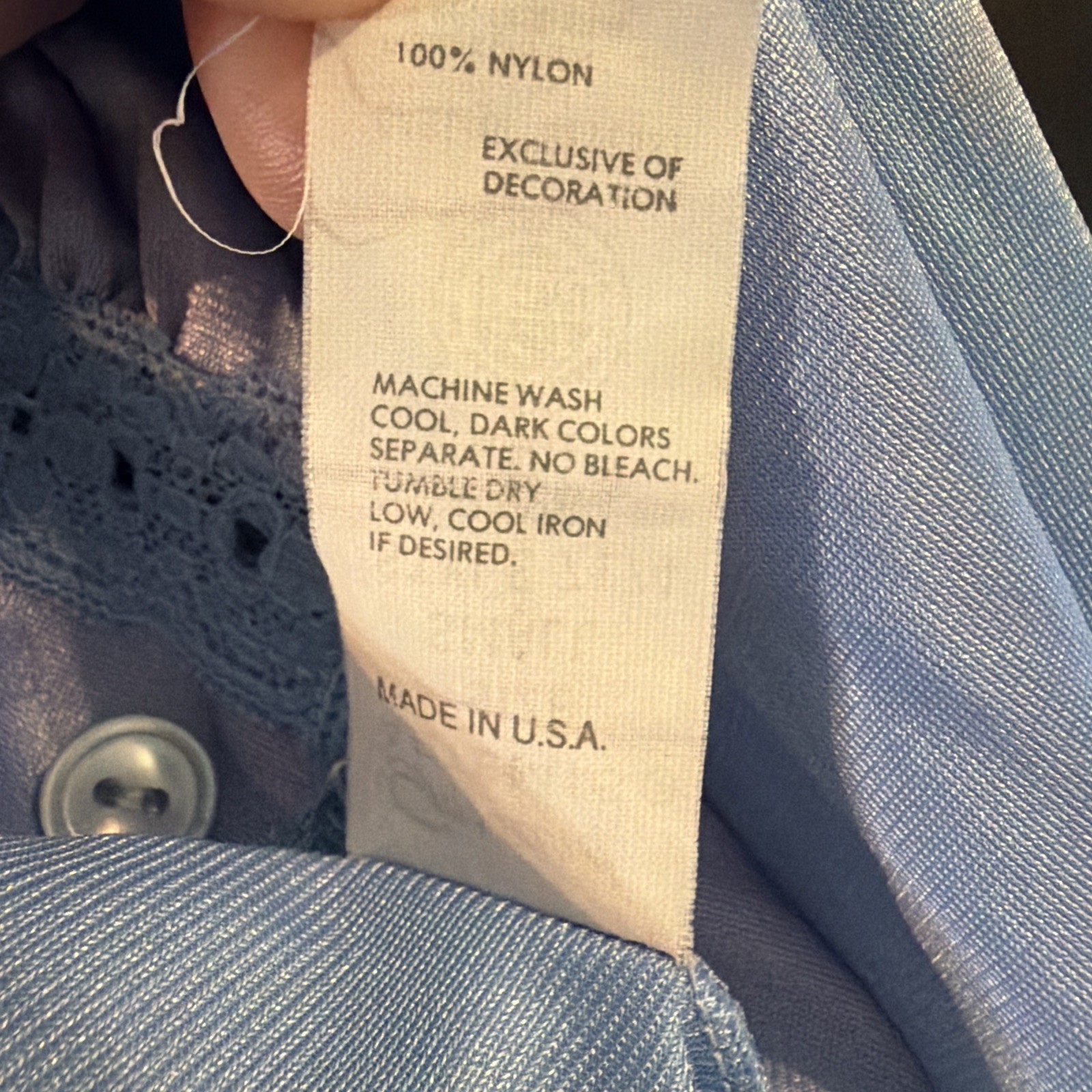 Vintage Gossard Artemis Blue Button Front Housecoat ILGWU Union Made Small USA