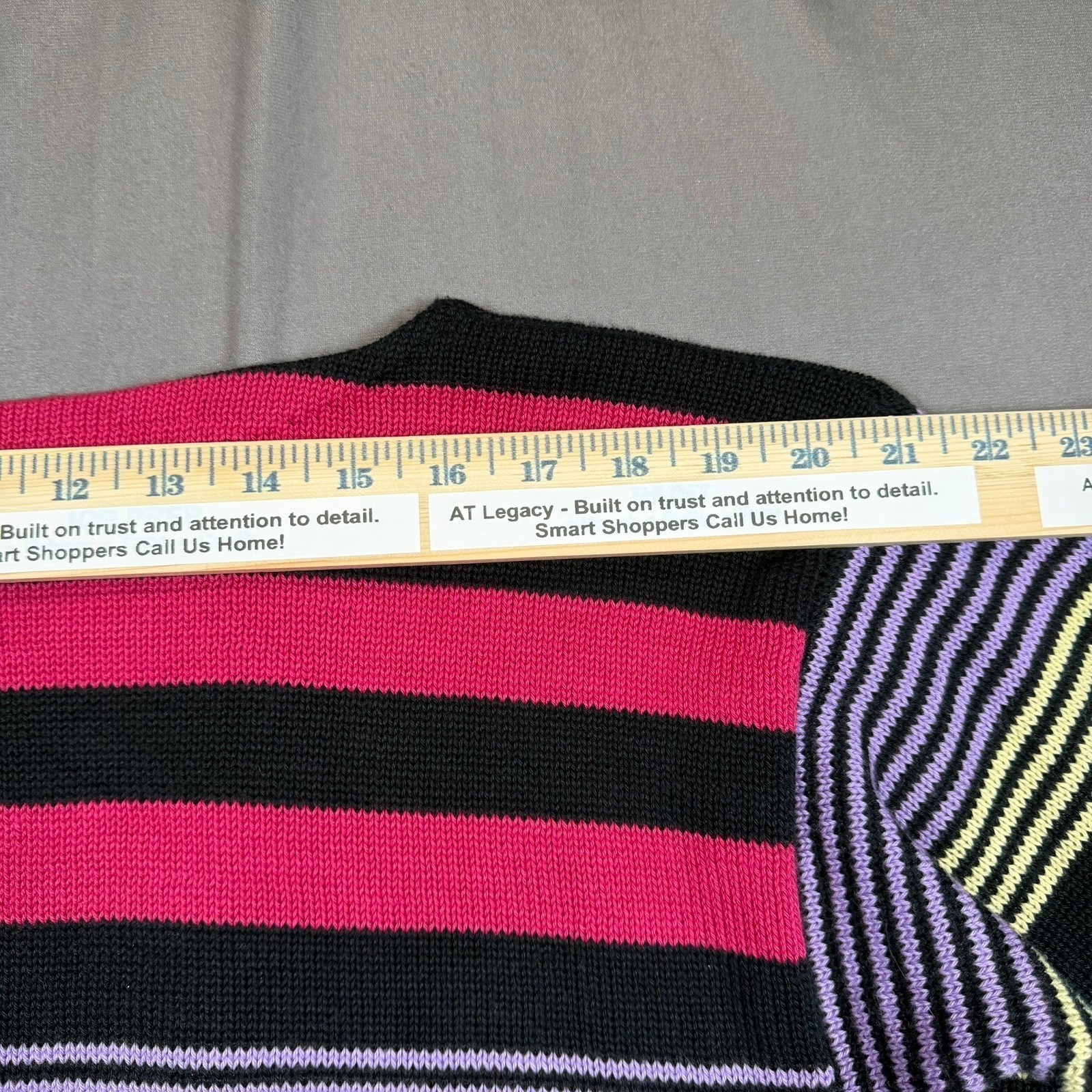 Jordache Vintage Womens Medium Multicolor Striped Knit Boat Neck Sweater Casual