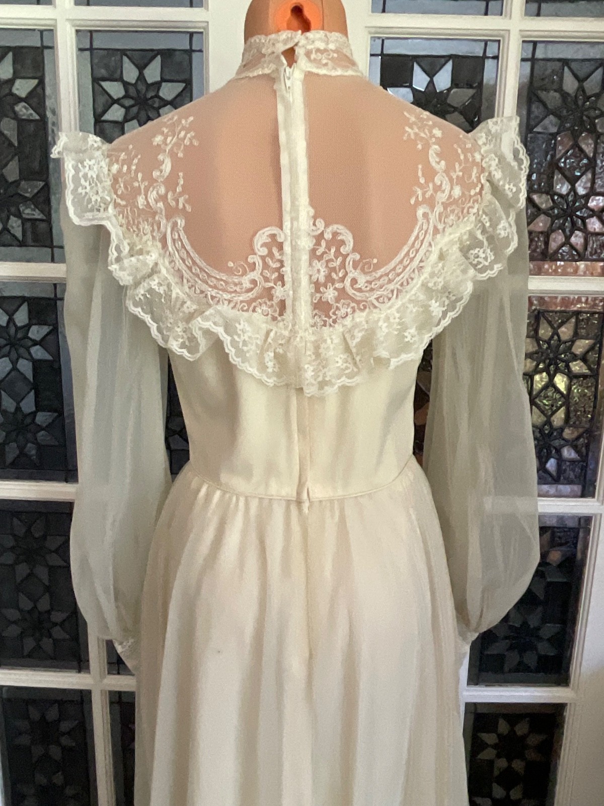 Vintage Eve Of Milady Wedding Dress Boho Victorian Prairie CottageCore Small