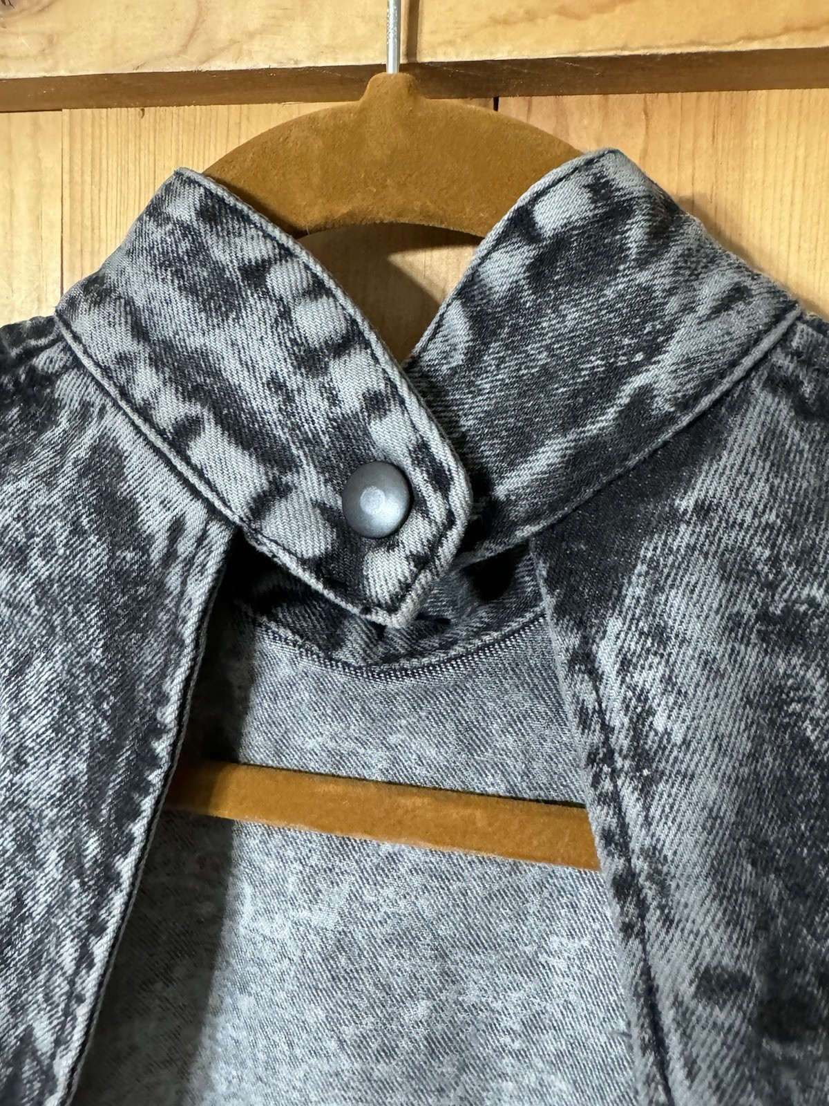 80&rsquo;s VTG Paris Blues Stonewashed Black Acid Wash Bodycon Dress Juniors 7 XS/S