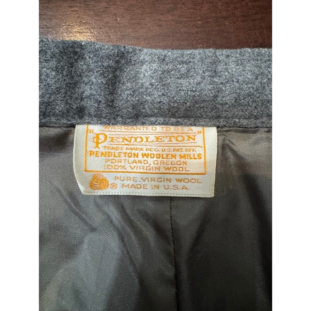 Pendleton Vintage Grey Wool Trousers High Waisted Straight Leg Made in USA 33×30