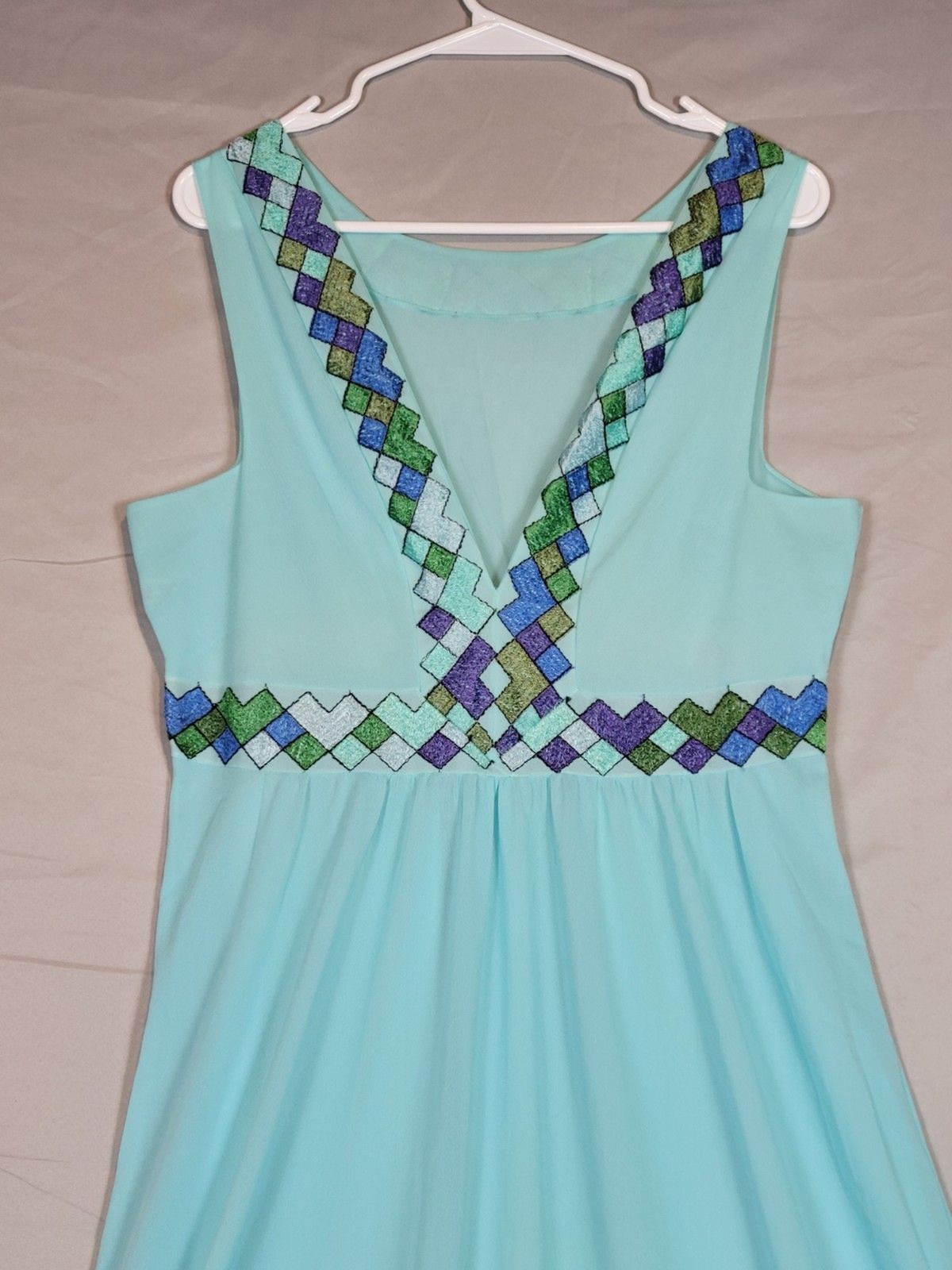 VTG 60s Emilio Pucci for Formfit Rogers Light Blue Nightgown Womens Medium