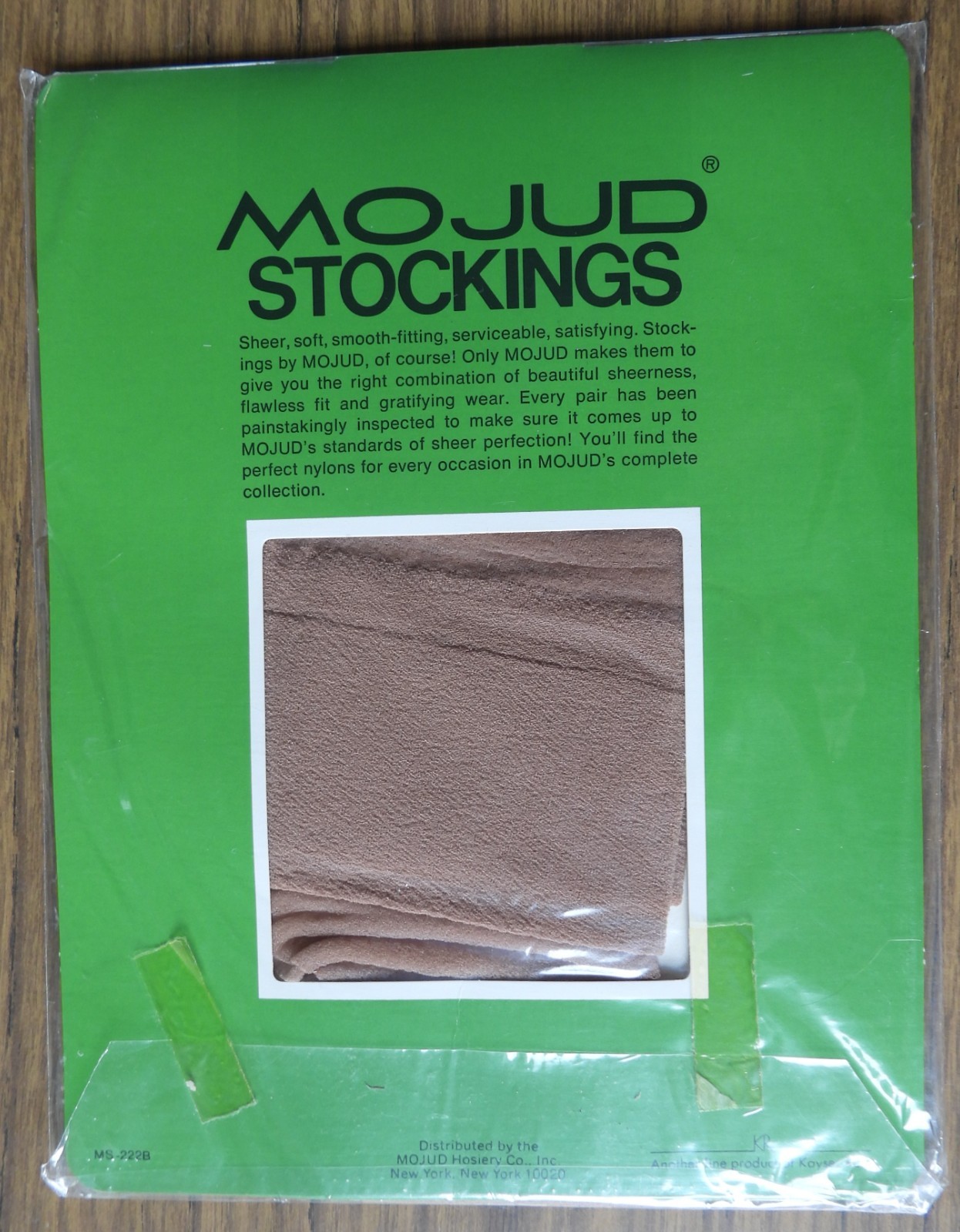 1 Pair NOS NIP Vtg Mojud Stretch Agilon Nylon Stockings Sea Shell Size B