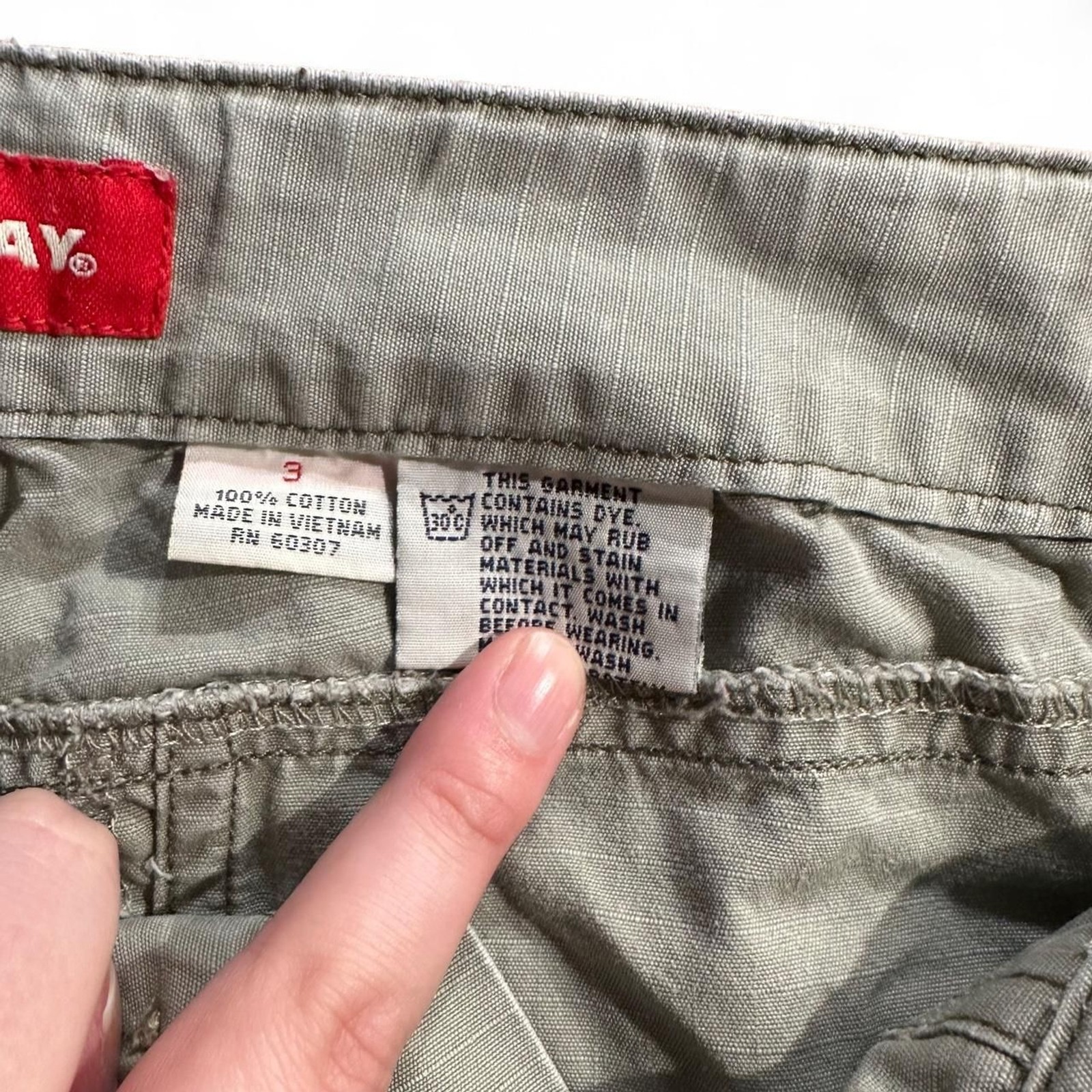 Y2K Army Green Union Bay Micro Utility Shorts