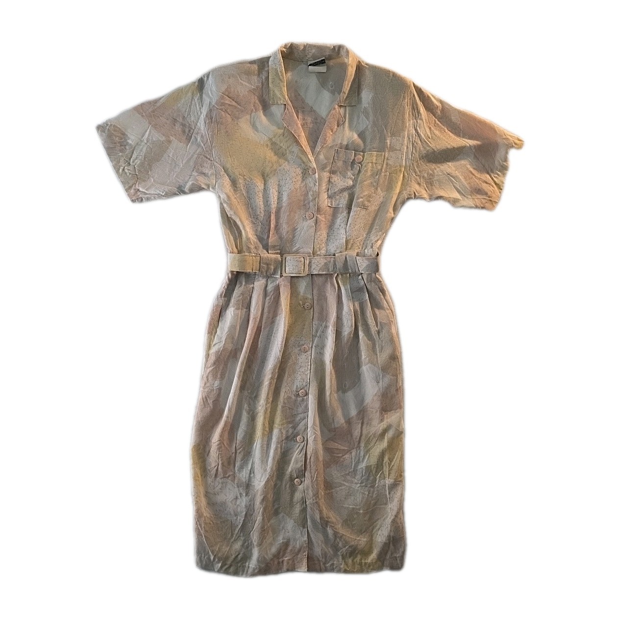 Vintage Tan Tone Promises Promises Midi Dress – Size 8