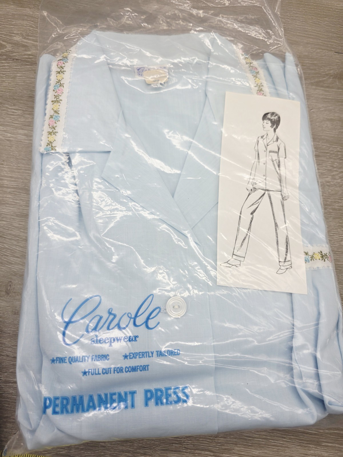 VTG Carole 2 Pc Sleepware Pants Button Top Wms Sz 42 New In Package Pajamas