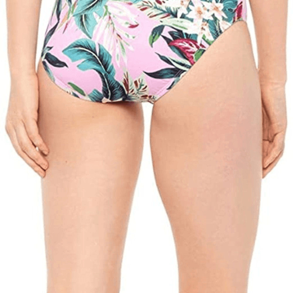 Miraclesuit Pink Floral High Neck Swimsuit Sz Medium