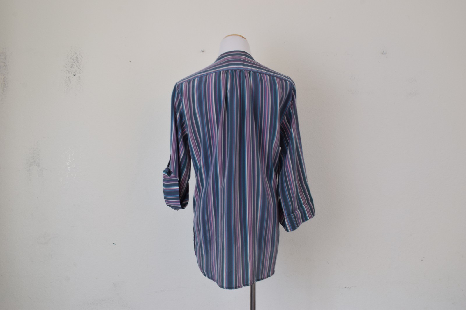Vintage 90s Striped High Neck blouse by Loubella Extendables