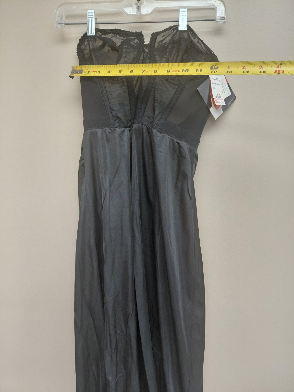 Vintage Backtalk By Smoothie Black Lingerie Dress Size 34B