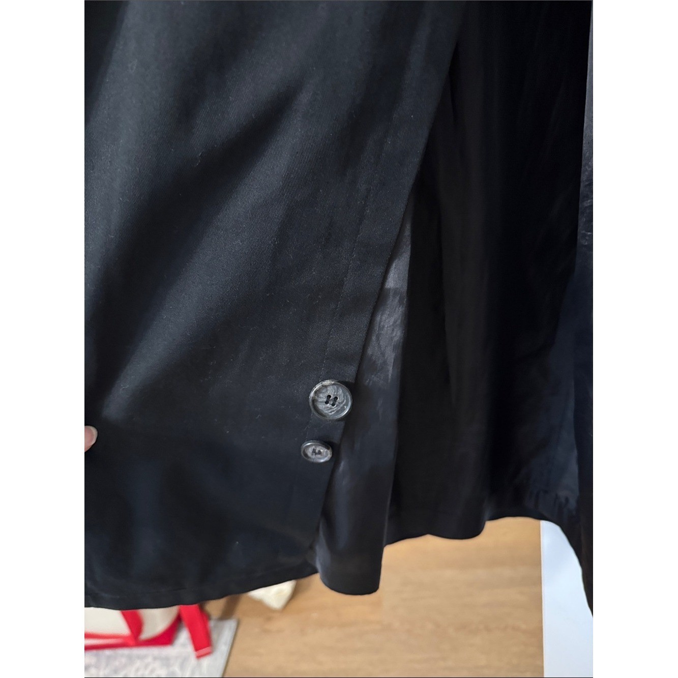 Vintage Black Double Breasted Belted Trench Coat Women&rsquo;s Classic Long Coat