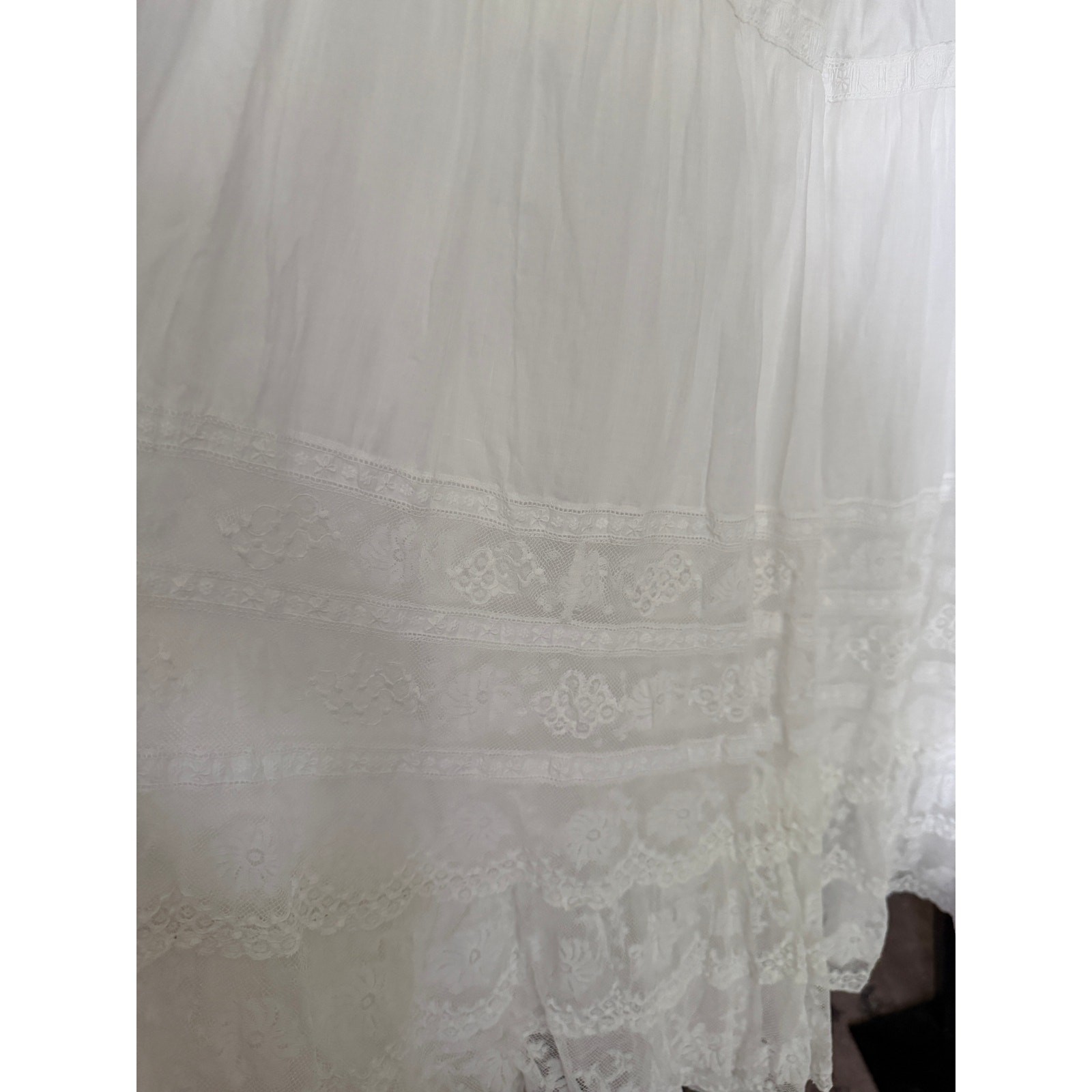 Antique Layered petticoat Double layered lace hand embroidered skirt maxi