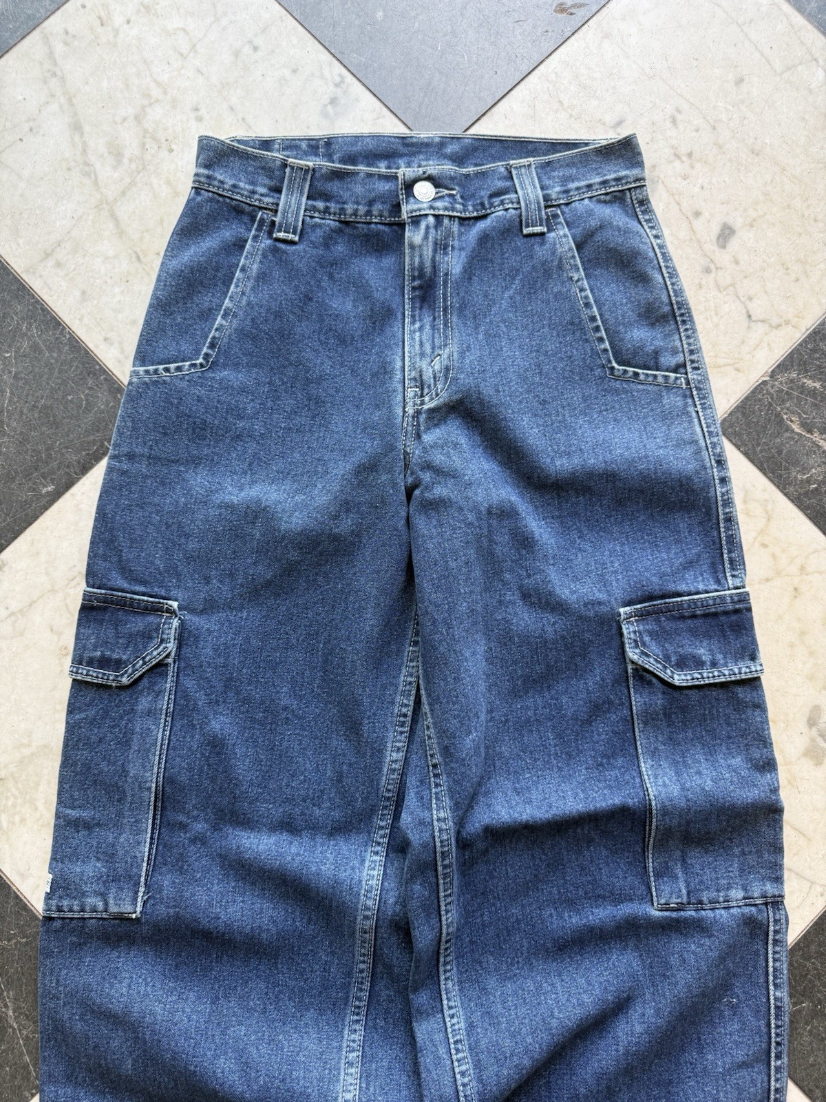 1990s Levi Dry Goods Denim Cargo Pants Size 14 (28×28.5) Brand New NWT