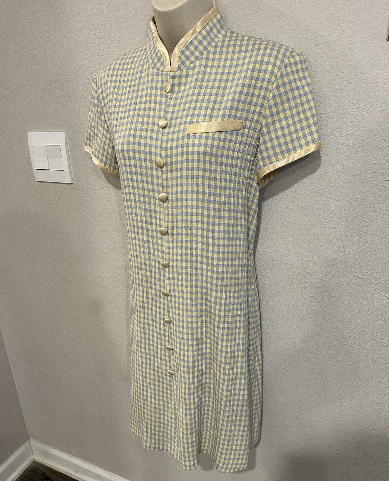 Vintage Blue Yellow Button Down Jessica Howard Dress Allie Notebook Style Sz 10
