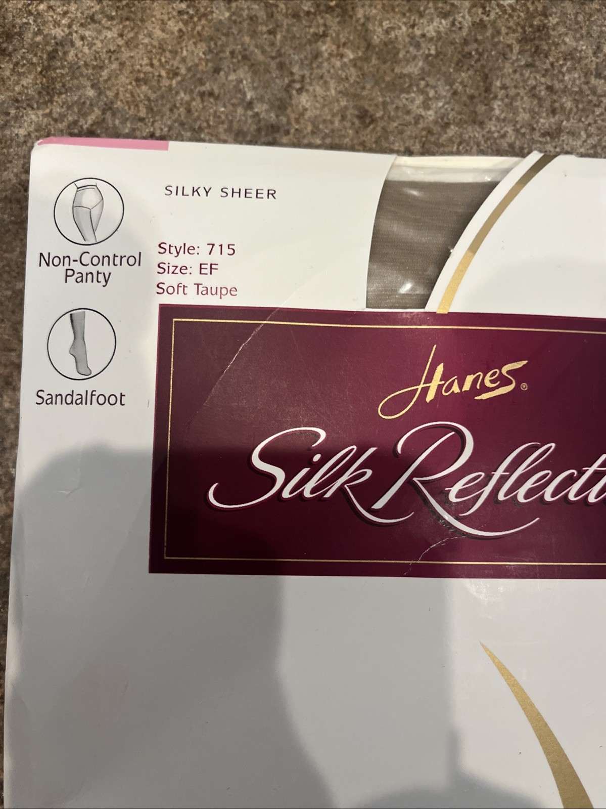 Hanes Silk Reflections Soft Taupe Silky Sheer Sandalfoot Non Control Panty
