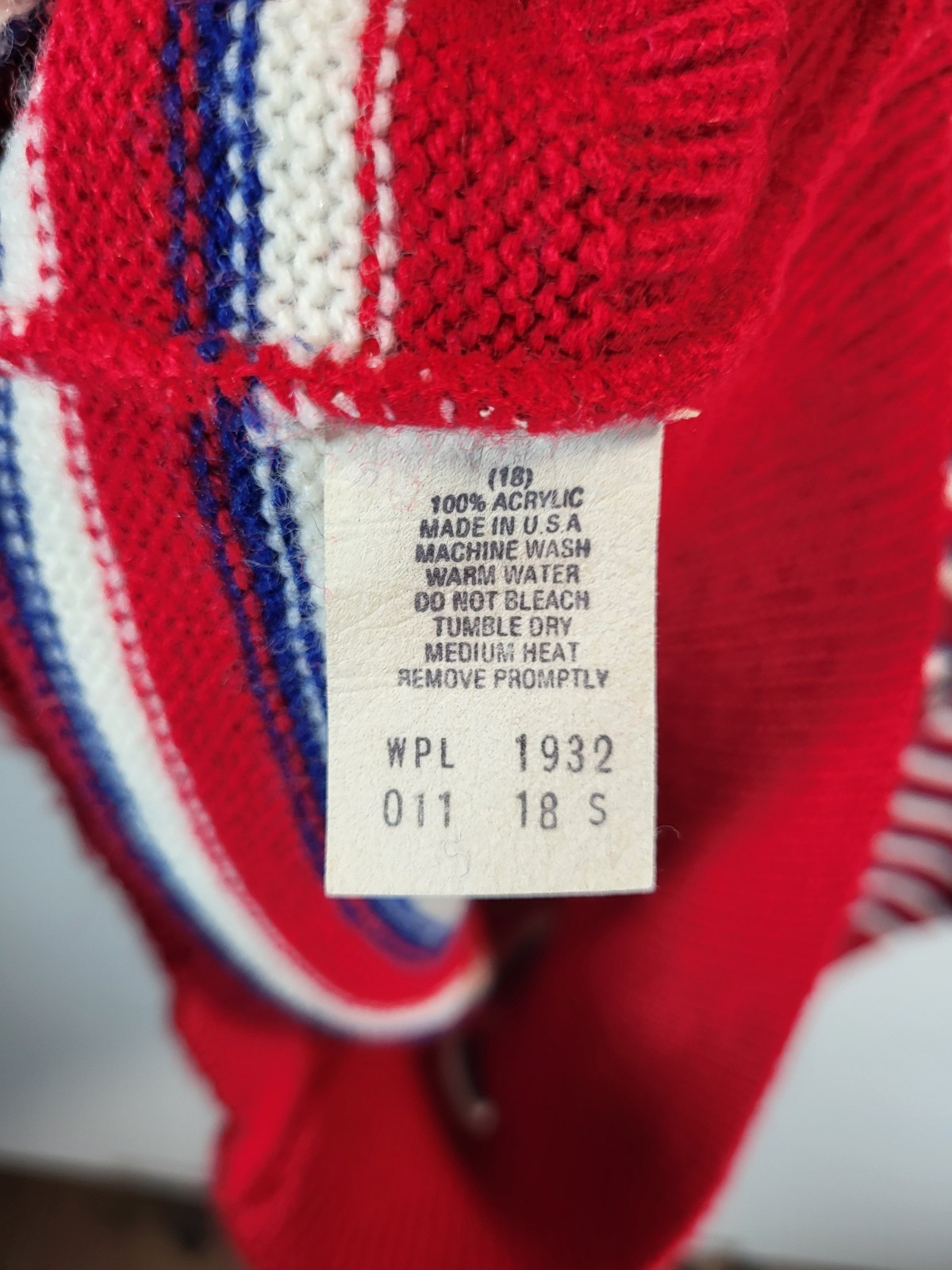 Picket & Post Sweater Women&rsquo;s Small Striped Red White Blue Crew Neck Vintage 80s