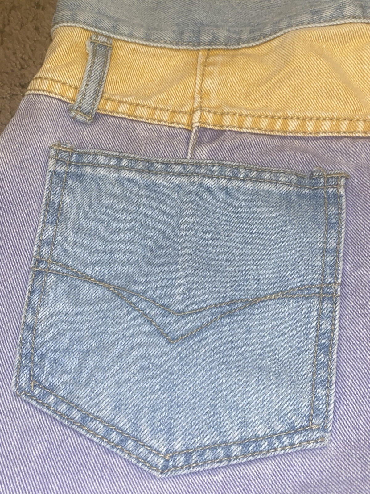 Women’s Vtg Color Block 80’s 90’s Shorts Stripes Size 14 Colorful Pride Rainbow