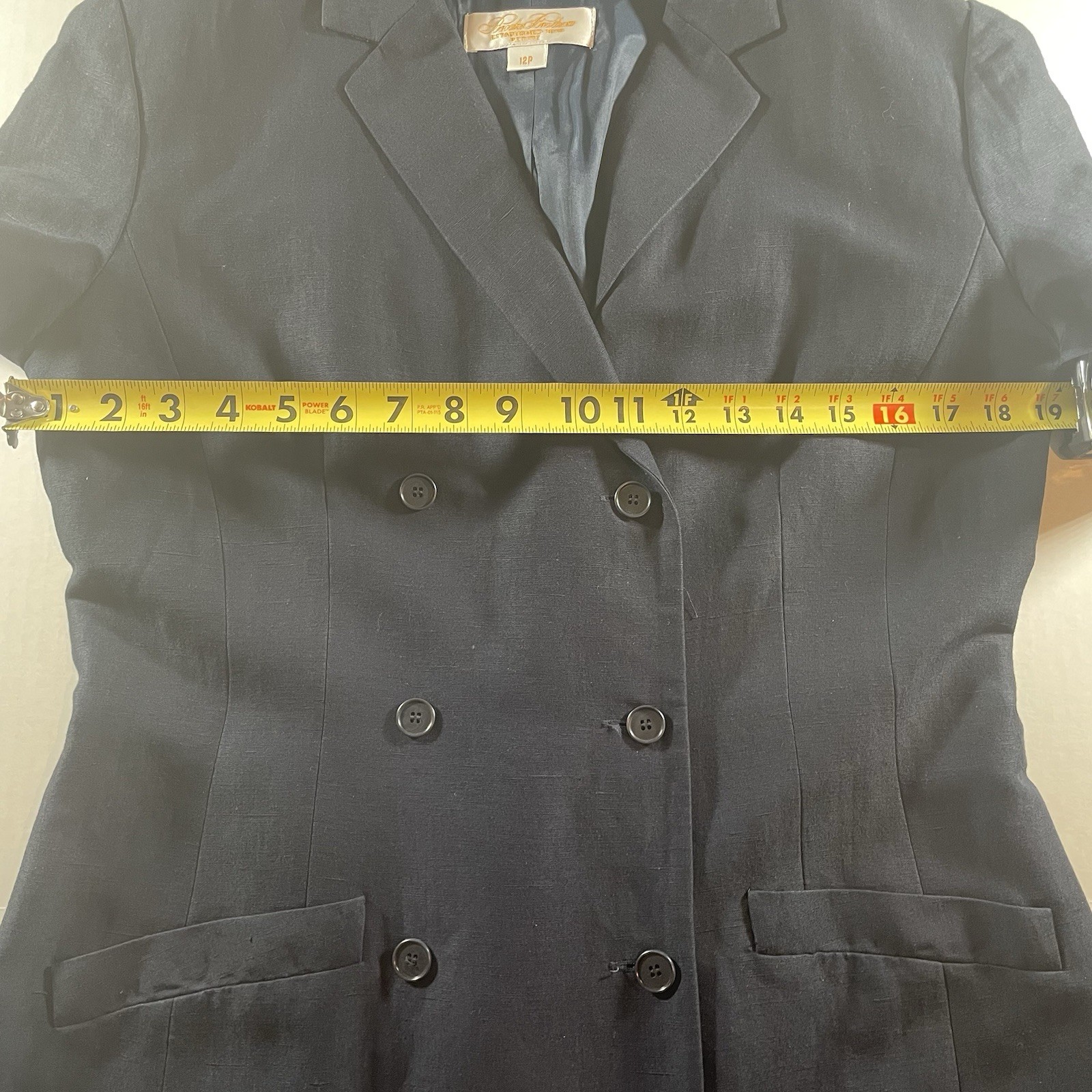 Vintage Brooks Brothers Navy Blue Double Breasted Dress Size 12P Tailored Style