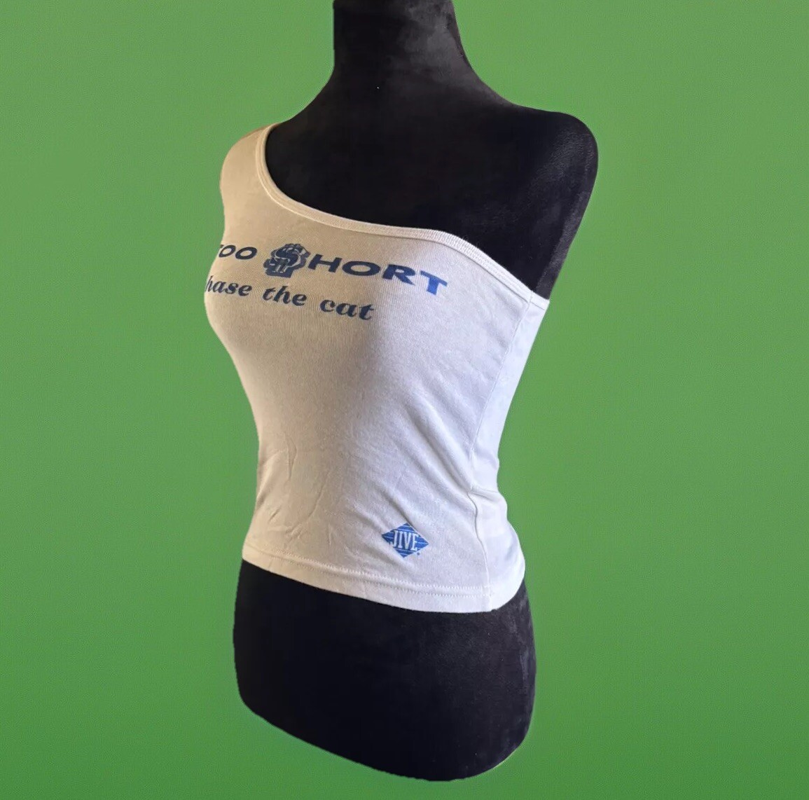 Rare 2001 TOO SHORT Chase The Cat One Shoulder Crop.Tank Top.small/made USA.SEXY