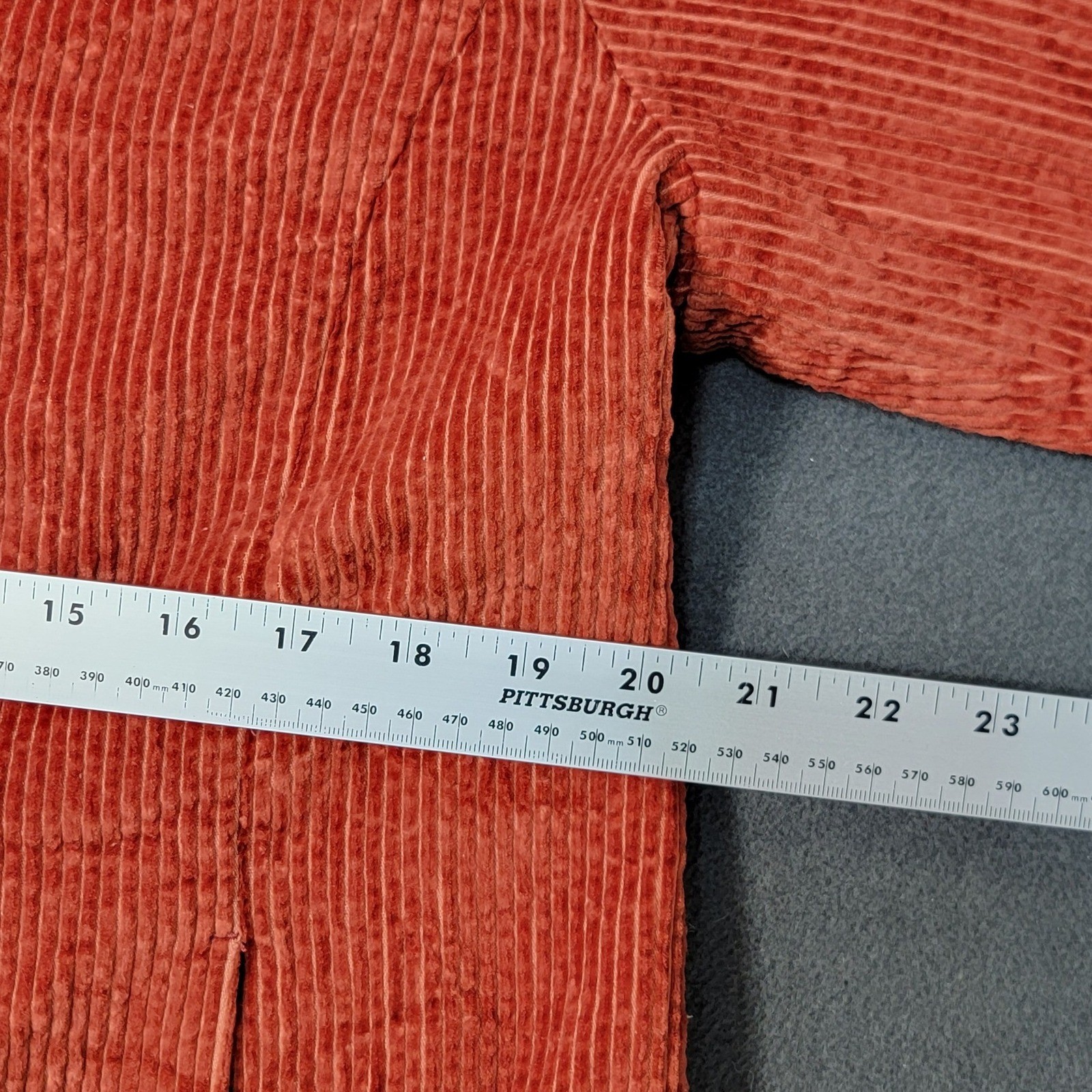 Vtg LL Bean Corduroy Jacket Womens Rust Orange Double Breasted Jacket Cotton M