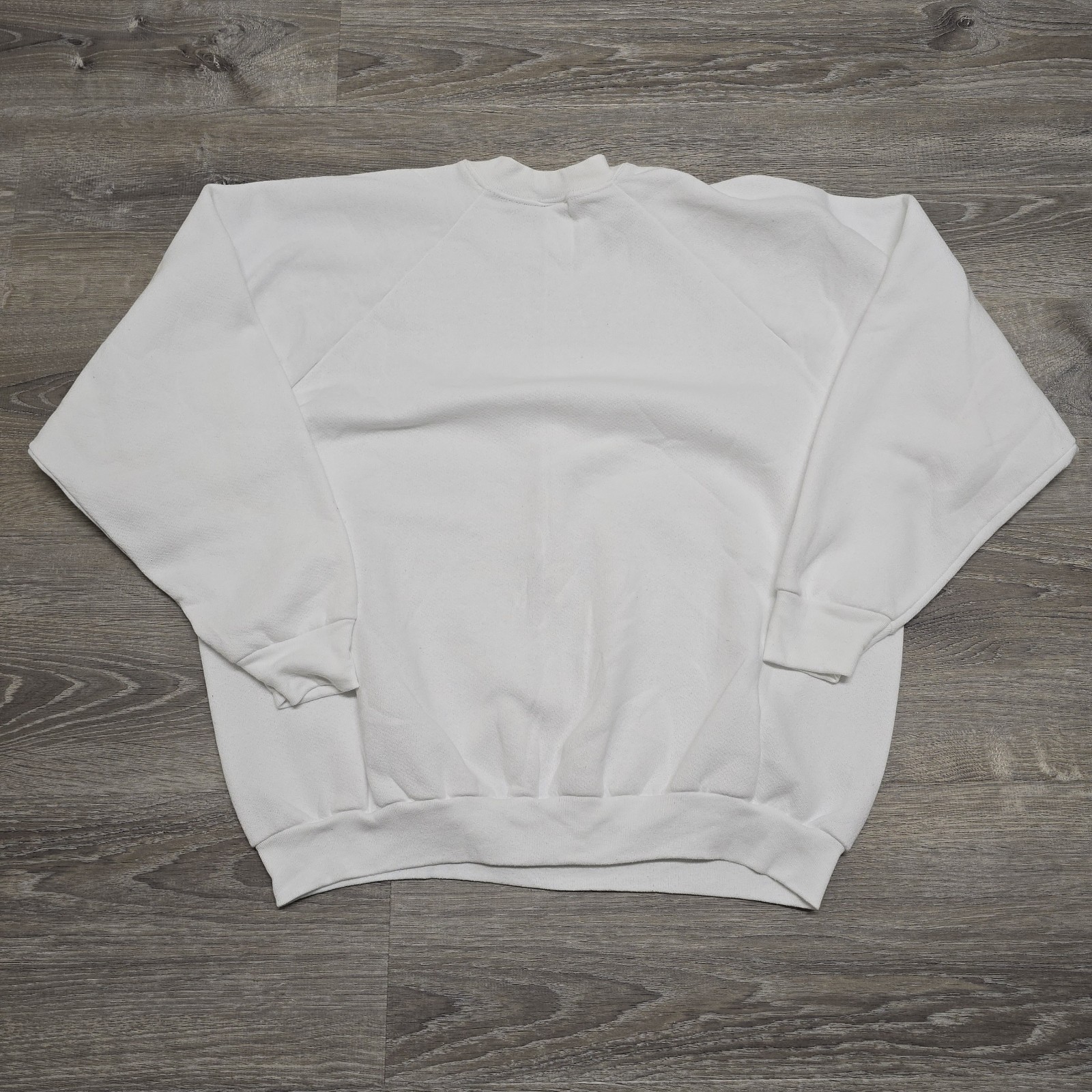 Vintage Ladies Fruit Of The Loom Blank White Sweatshirt USA Made XL Raglan 90s