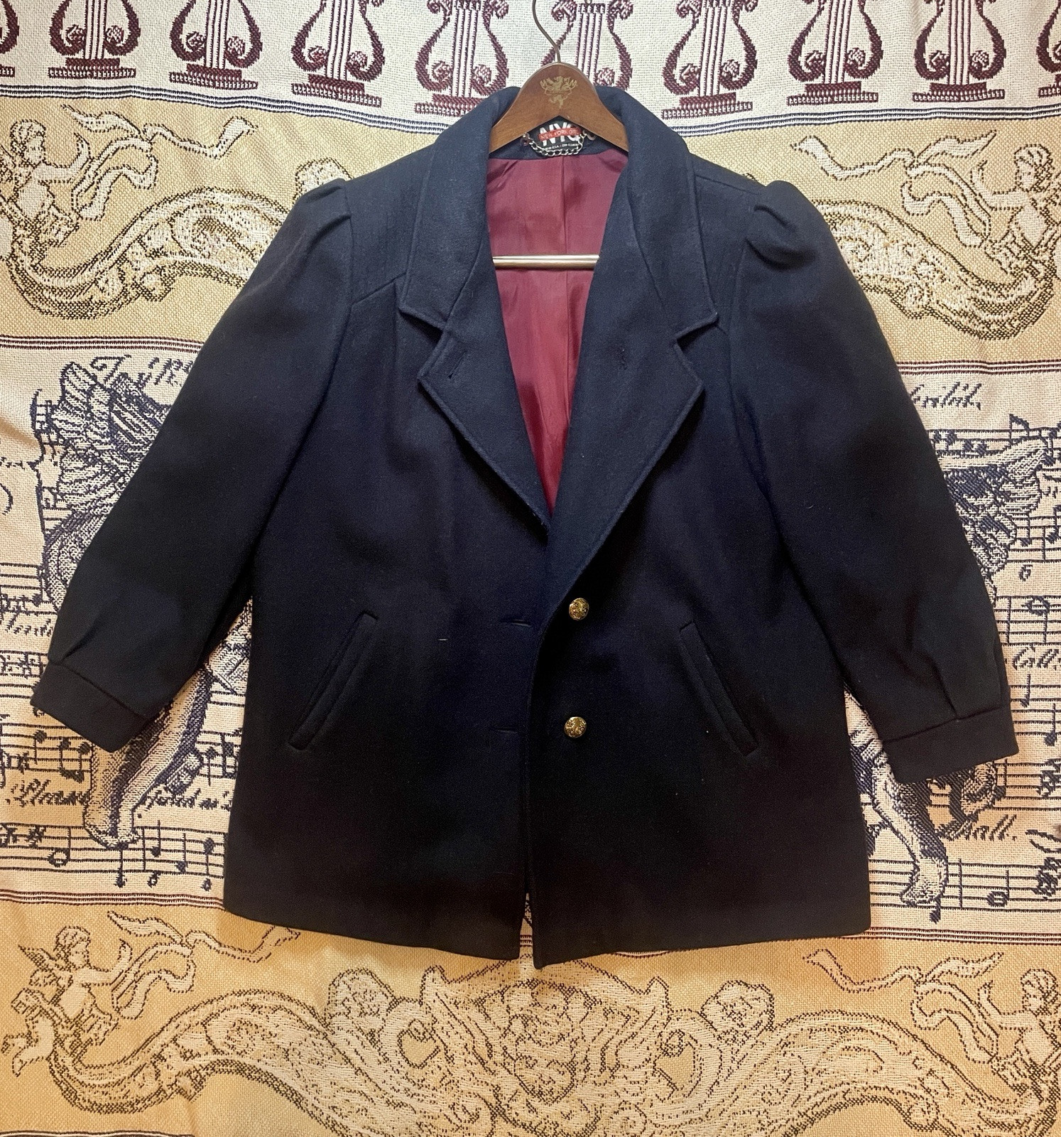 Vintage 1990s NYG New York Girl Wool Peacoat made in USA by ILGWU Union