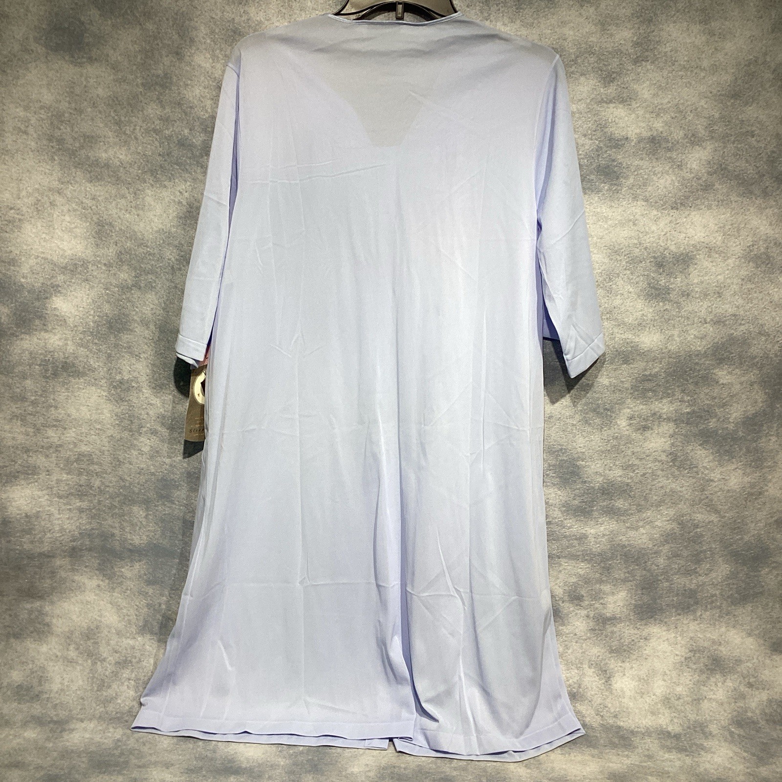 VINTAGE Vassarette Nylon ROBE Large Bust 46 Opal Blue Button NEW NWT
