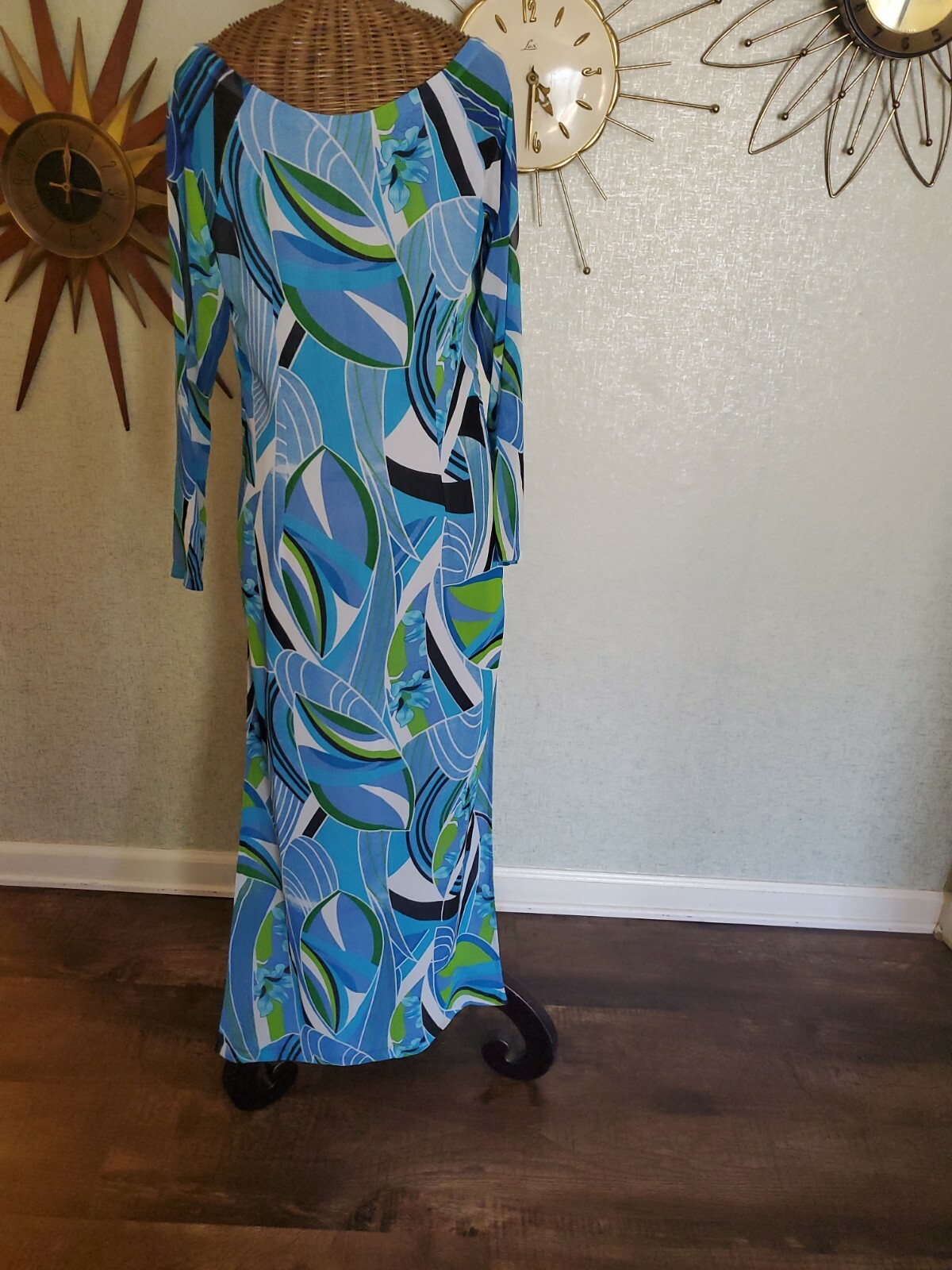 Vintage 1970s Sheer Dress/Shirt With Slits Multicolor