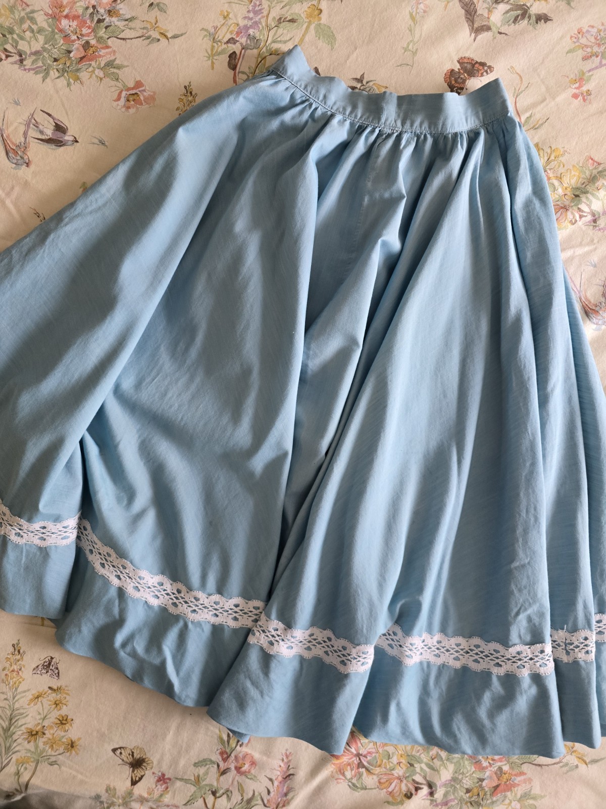 Vintage 1950s Jonathan Logan Circle Skirt Blue Womens XXS XS Mid Century