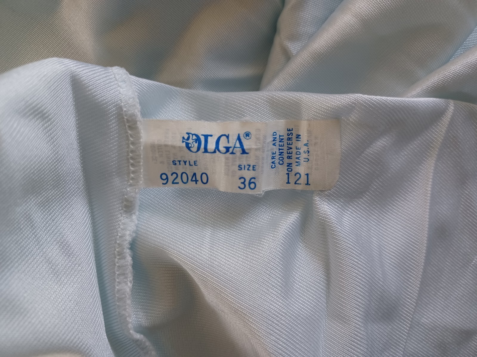 Vintage Olga Nightgown Dress Powder Blue Gorgeous 92040 Sz S-M 120  » Hem Sweep