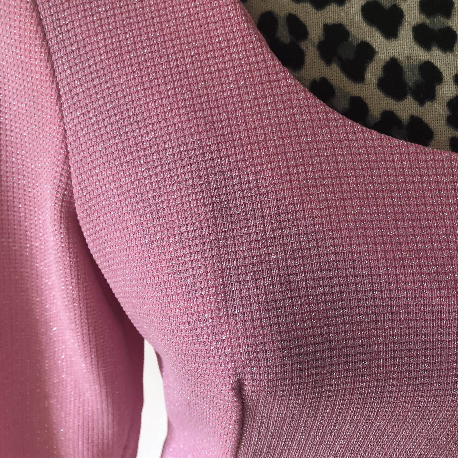 Vintage 1970s Alfred Werber Full Length Dress Long Sleeves Pink Gold Thread 12