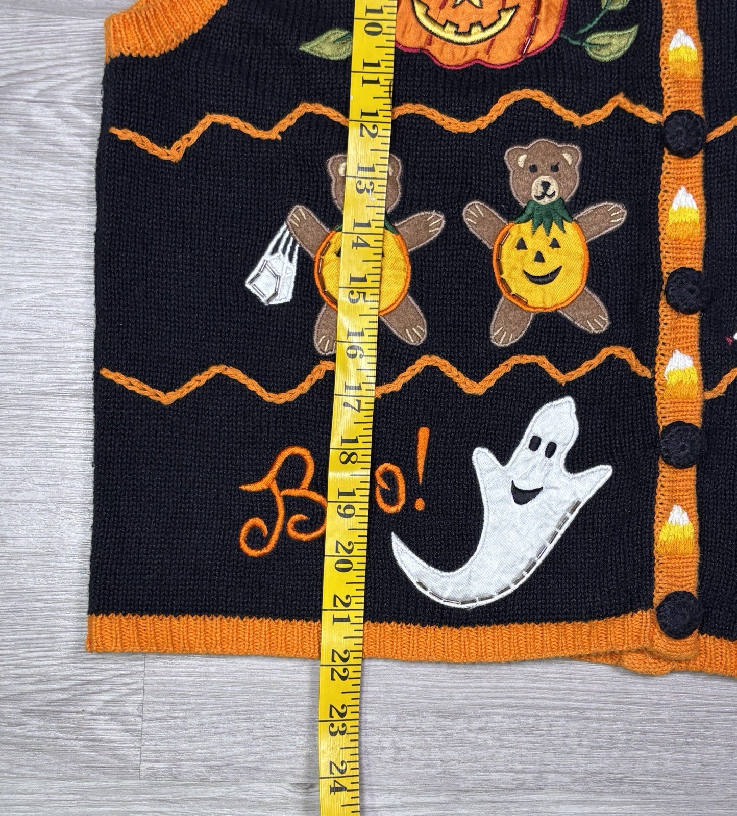 1990 Halloween Sweater Vest Basic Editions Size Large Whimsical Festive Spooky
