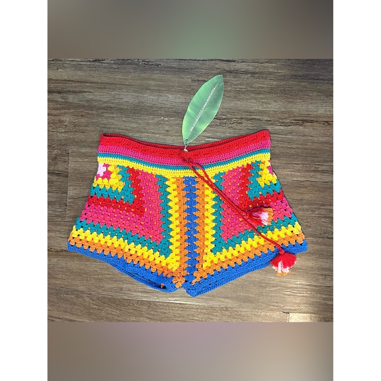 NWT Farm Rio Striped Scarf Crochet Shorts. Size M