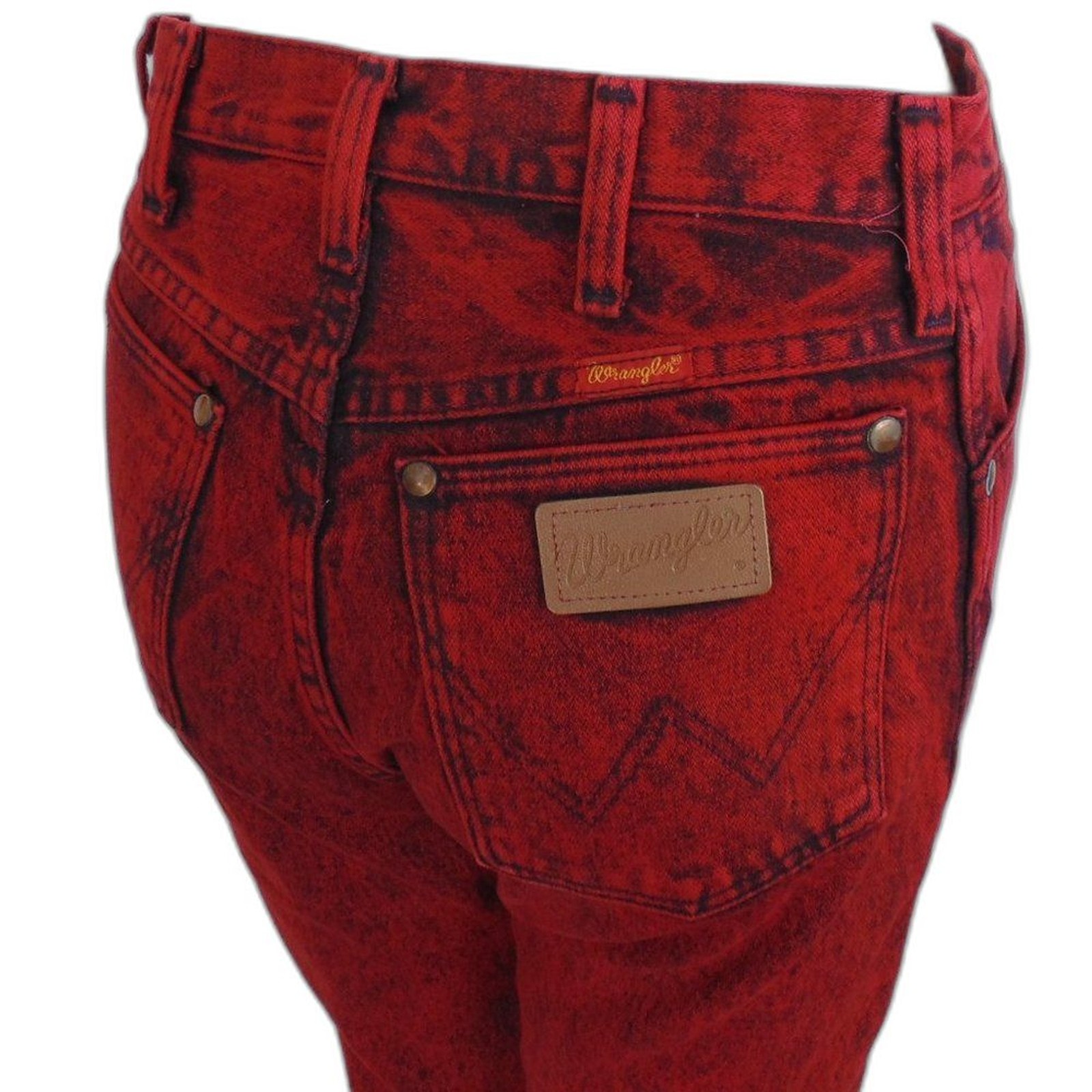 Vintage WRANGLER Jeans, 25&Prime;, Red Acid Wash, Zipper Fly,5 pocket, Relaxed fit USA