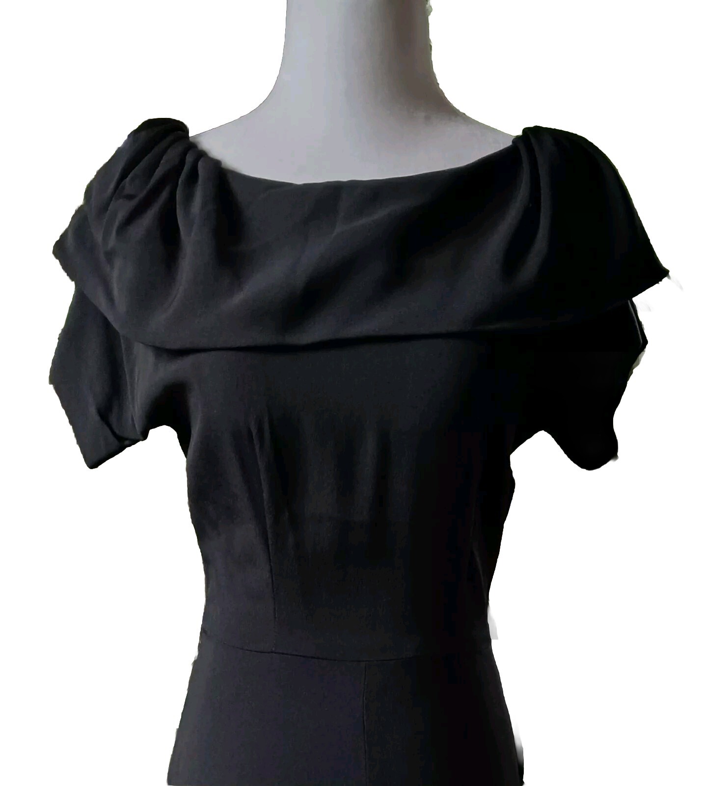 Vintage 1940&rsquo;s A Dartford Deb Black Silk Crepe Dress Side Zipper XXS or 0