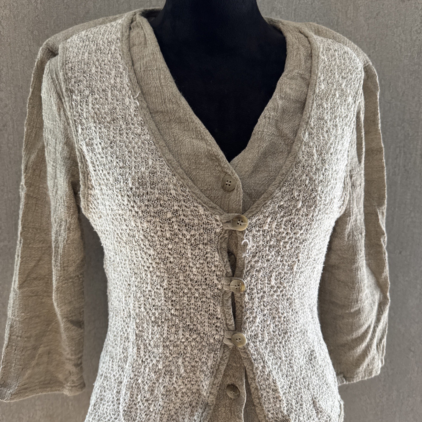 Vintage 90s Monica Heart Dress Neutral Tones Art Teacher Lagenlook Cottagecore