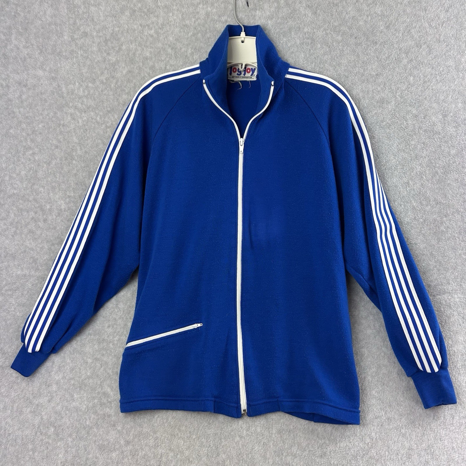 1970s 80s Vintage Jog Joy Tracksuit Jacket Full Zip Up Running L Men’s Soft Knit