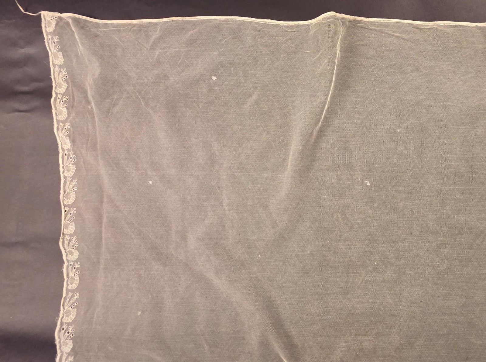 ANTIQUE 1820’S HANDMADE LACE WEDDING BONNET VEIL W FLORALS + OWNERS ID FOR DRESS