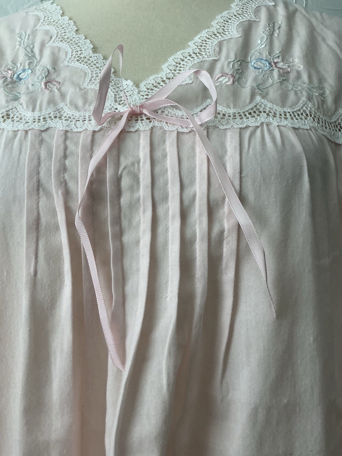 Barbizon Nightgown Medium Pink Authentic Vintage USA Long Lace, Tags Still On