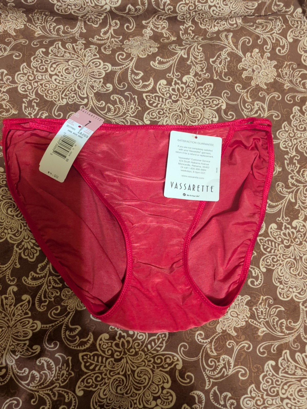 Vintage Vassarette Satin Double String Bikini Panties Size 7