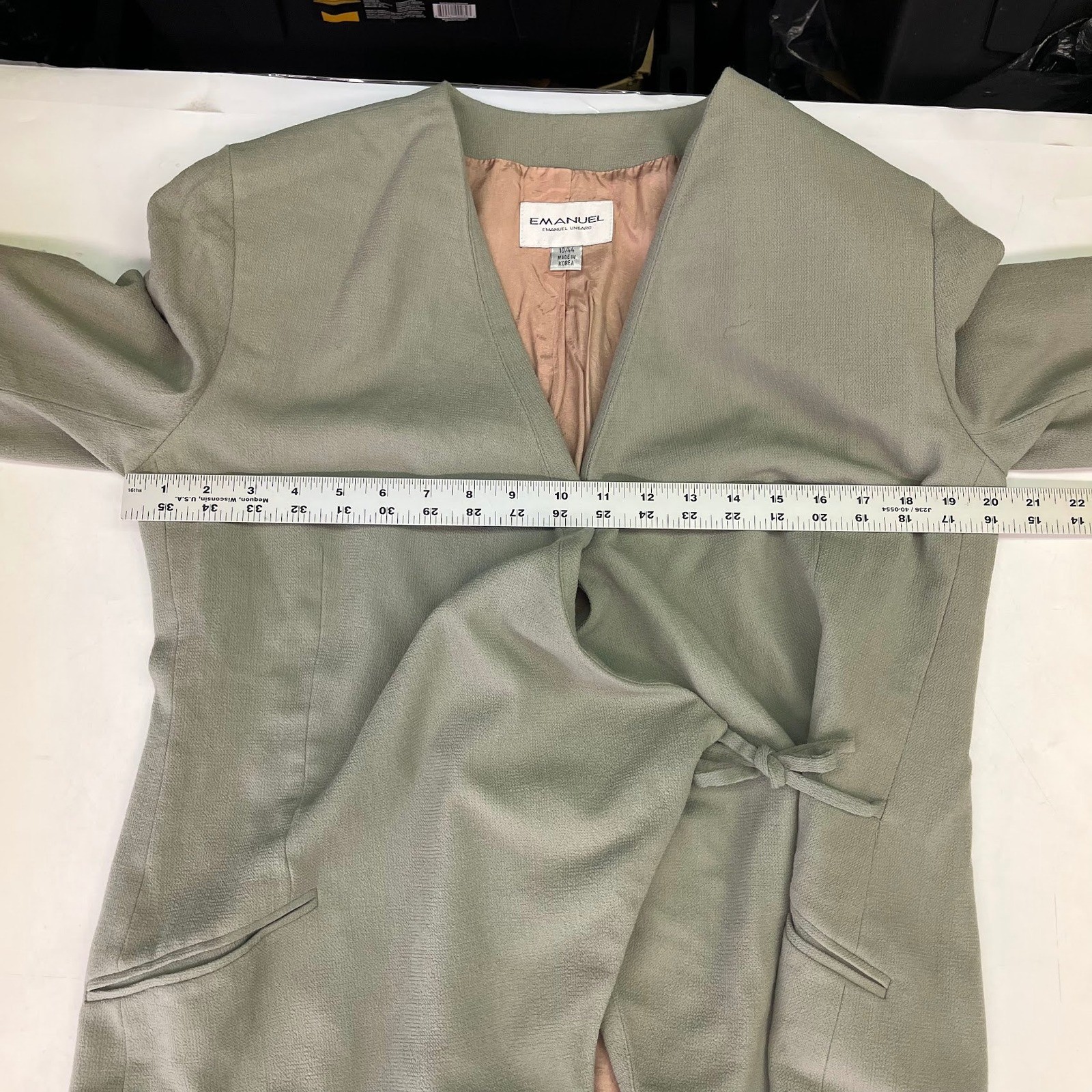 Emanuel Ungaro Parallele Vintage 100% Wool Crepe Wrap Blazer Pencil Skirt Suit