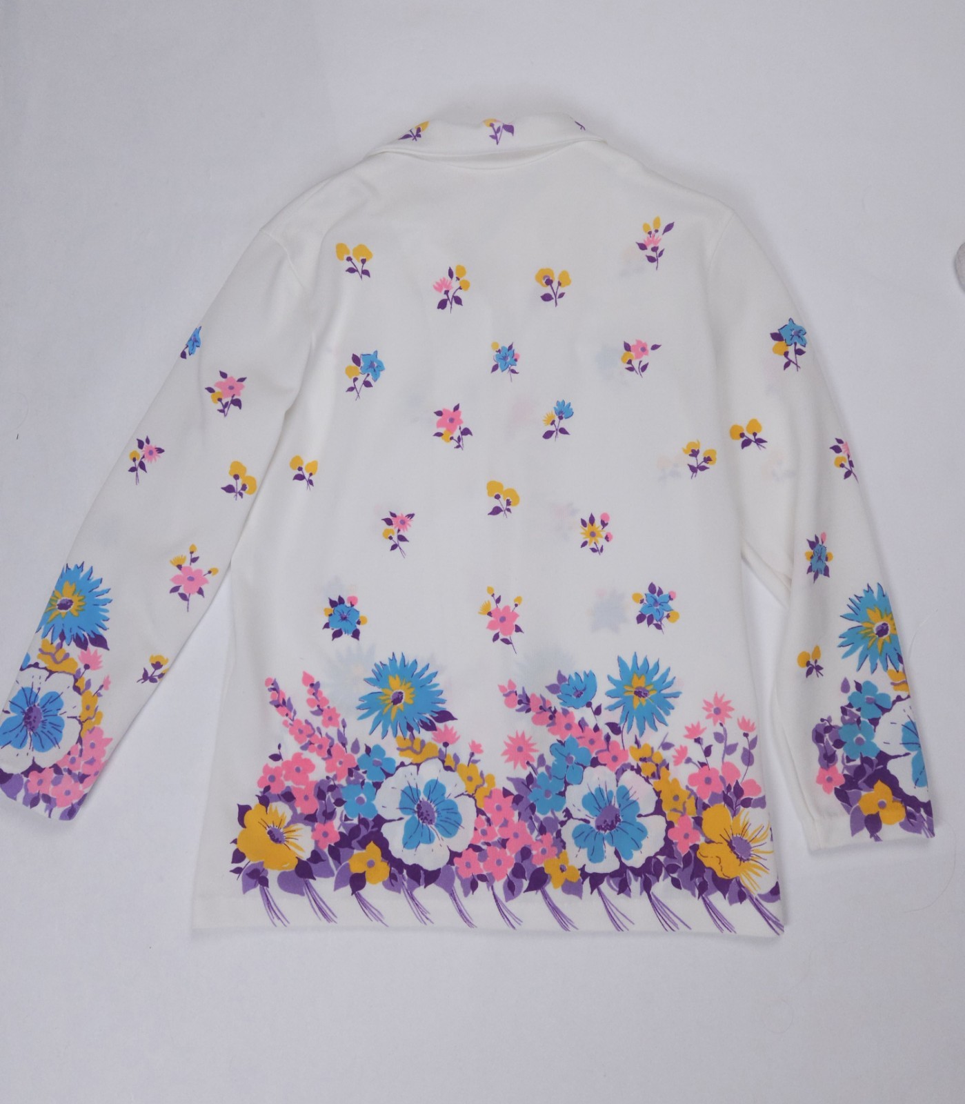 Smartique Vintage 1960s Double Knit Polyester Point Collar Top Mod Medium