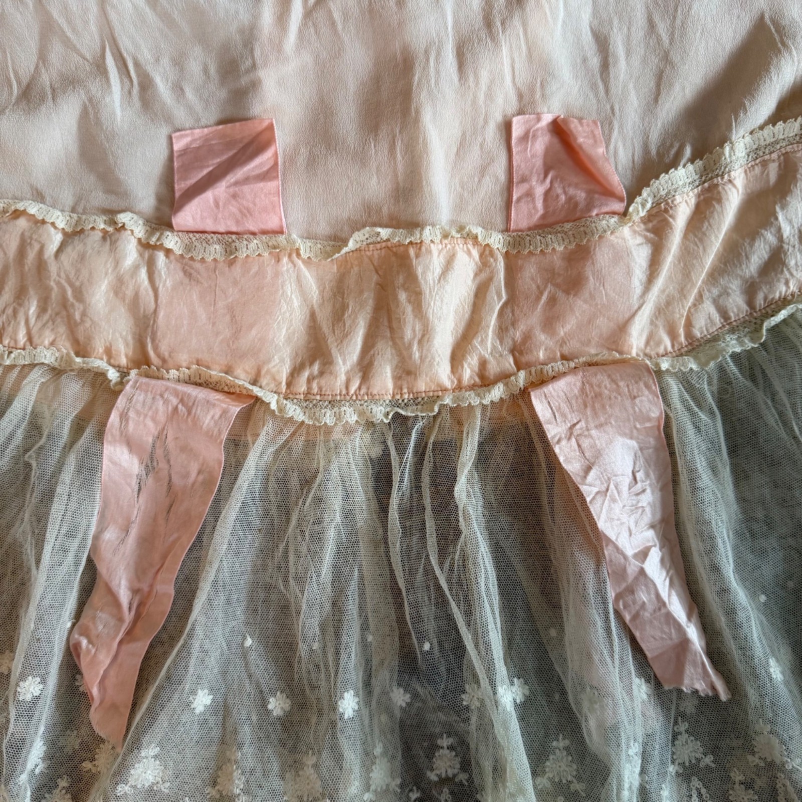 Antique Victorian Edwardian Ethereal Pastel Bohemian Ornate Bed Jacket S